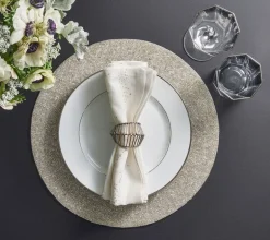 Star Spray Napkin White & Gold & Silver Set of 4