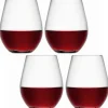 Stemless Red Wine Glasses s/4