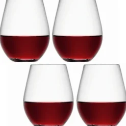 Stemless Red Wine Glasses s/4