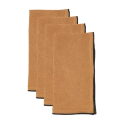 Stitch Terracotta Border Stone Washed Napkin Set of 4