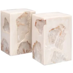 Stone Bookends Pearl Set of 2