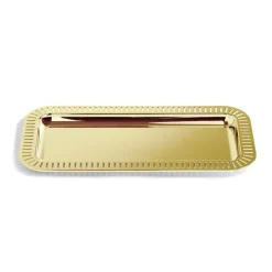 Striations Gold Small Rectangle Serving Tray