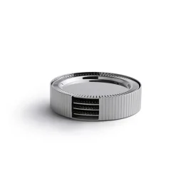 Striations Silver Coasters s/4 in Holder