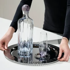 Striations Silver Coasters s/4 in Holder