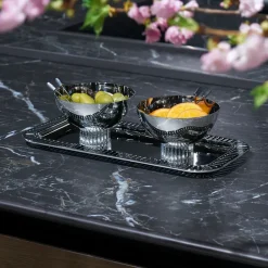 Striations Silver Nut Bowl