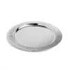 Striations Silver Round Serving Tray
