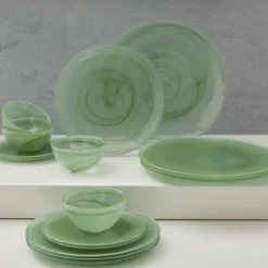 Swirl Alabaste Dinnerware Green Set of 4