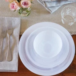 Swirl Alabaster Dinnerware White Set of 4