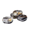 Swirl Colored Resin Napkin Ring Set of 4 - Mocha