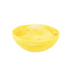 Swirl Colored Resin Wave Bowl - Yellow Medium