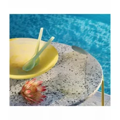 Swirl Colored Resin Wave Bowl - Yellow Medium