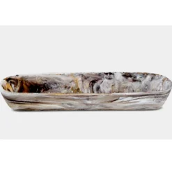 Swirl Resin Colored Boat Bowl Mocha
