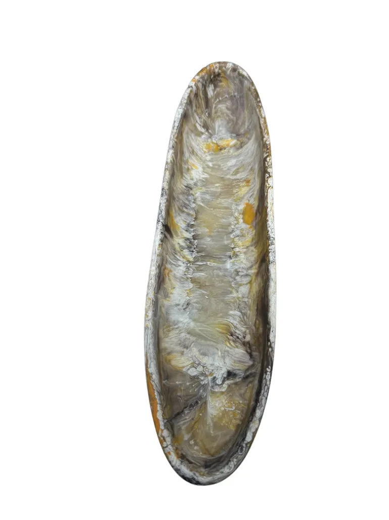 Swirl Resin Colored Boat Bowl Mocha