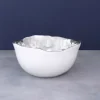 Thanni Osaka Deep Bowl White and Silver Medium