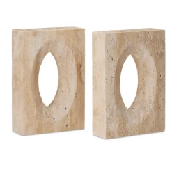 Tibur Travertine Bookend Set