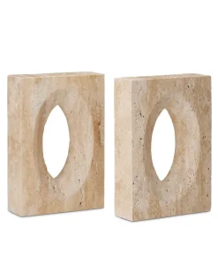 Tibur Travertine Bookend Set
