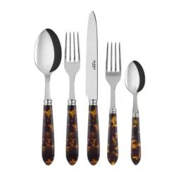 Tortoise Flatware 5 Piece Setting