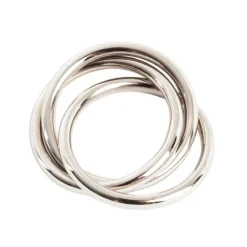 Triple Ring Napkin Ring Set of 4 - Silver