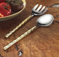Truro Salad Servers Gold