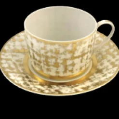 Tweed White & Gold Dinnerware