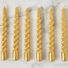 Twisted Taper Candle Gold Set of 6