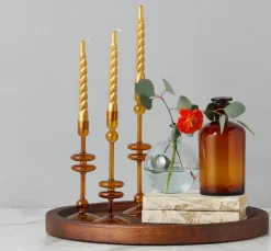 Twisted Taper Candle Gold Set of 6