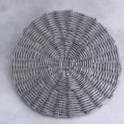 Vida Faux Wicker Placemat Grey Set of 4