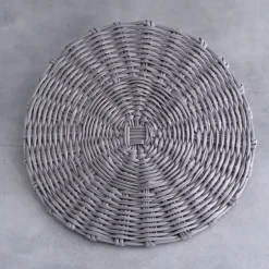 Vida Faux Wicker Placemat Grey Set of 4