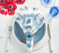 Watercolor Ikat Napkin Blue Set of 4