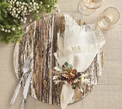 Weathered Pine Placemat Ivory and Natural Set of 4