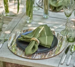 Weathered Pine Placemat Ivory and Natural Set of 4