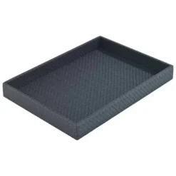Wicker Rectangle Tray Black