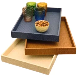 Wicker Rectangle Tray Black