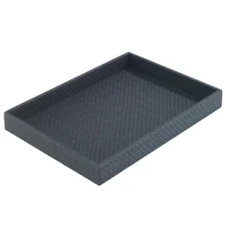 Wicker Rectangle Tray Black