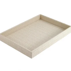 Wicker Rectangle Tray Cream