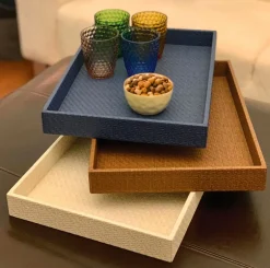 Wicker Rectangle Tray Cream