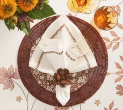 Wood Matrix Placemat Brown Set of 4