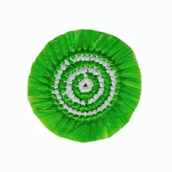 Woven Fringe Coaster Set of 4 - Lime & White