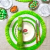 Woven Fringe Placemat Set of 4 - Lime & White