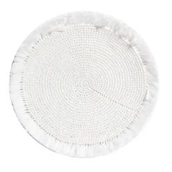 Woven Fringe Placemat Set of 4 - White