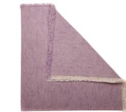 Woven Washed Fringe Napkin Lavender Set of 4