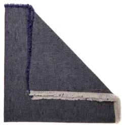 Woven Washed Fringe Napkin Navy Set of 4