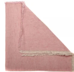 Woven Washed Fringe Napkin Pink Set of 4